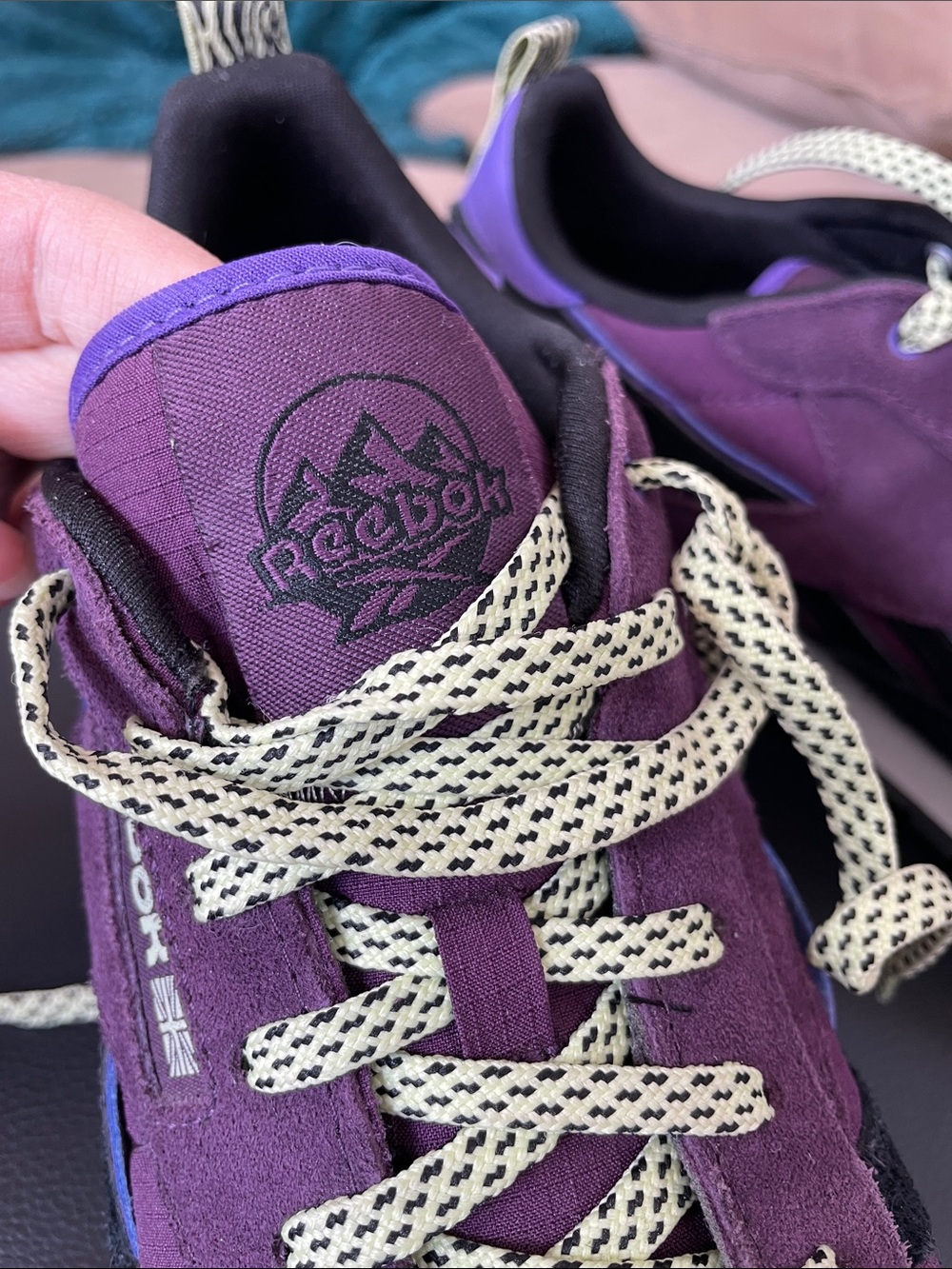 Reebok Purple Black Lime Classic Suede Nylon Retro Sneakers - Picture 10 of 10